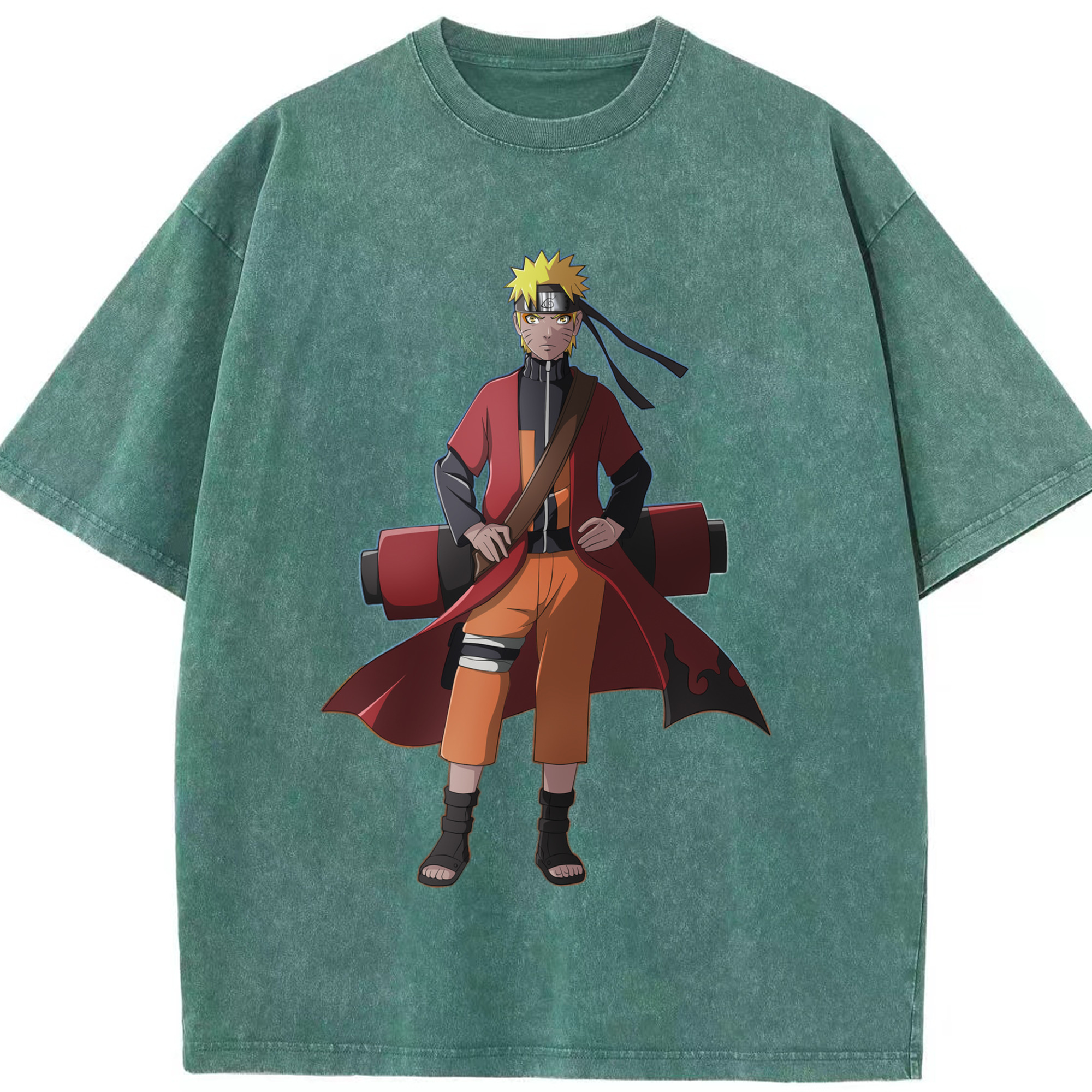 （画像用） NARUTO -ナルト- うずまき ナルト Uzumaki Naruto 綿100% ヴィンテージ風 半袖Tシャツ（フロントプリント）
